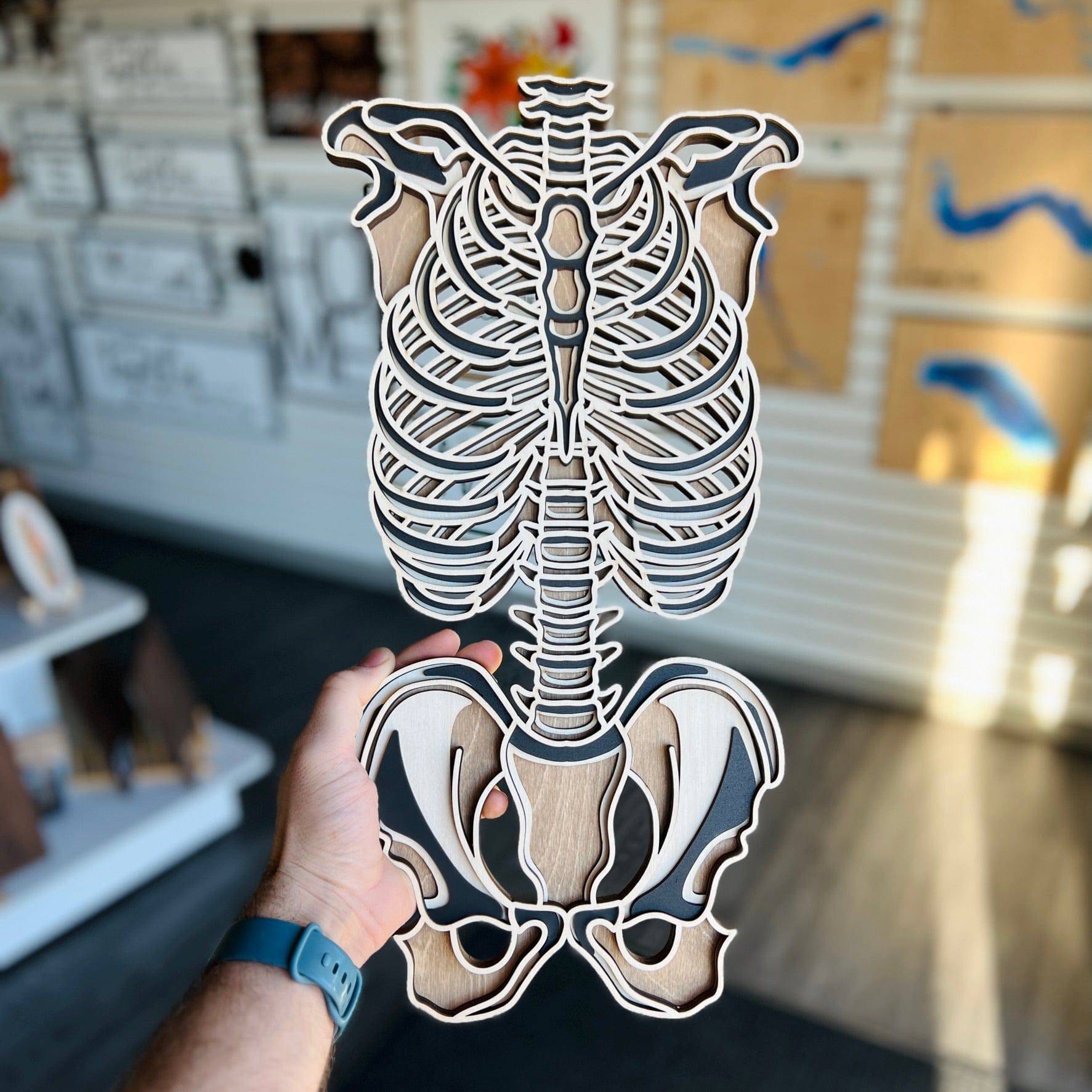 Skeleton Bones Multilayer Wood Art - Sticks & Doodles
