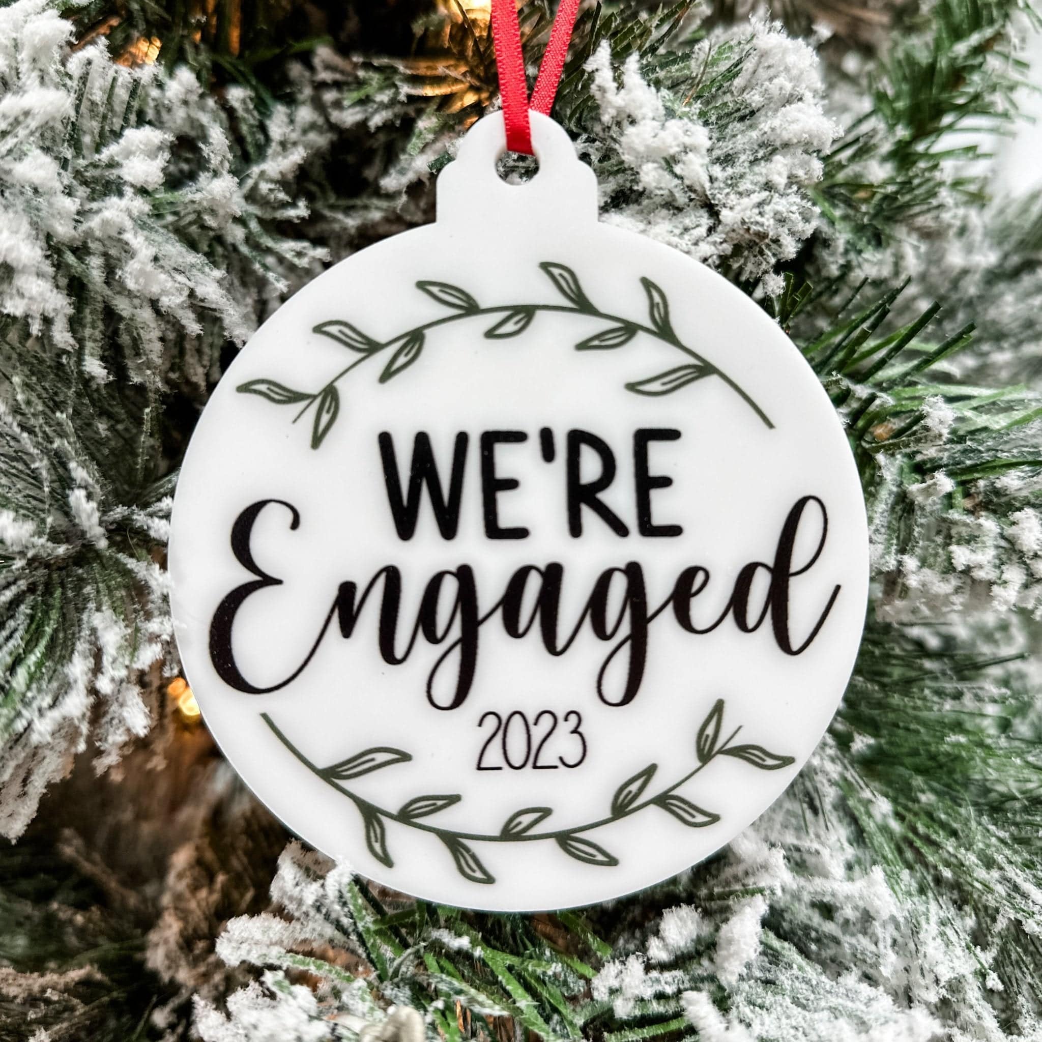 The Year We Got Married/Engaged Acrylic Ornament - Sticks & Doodles