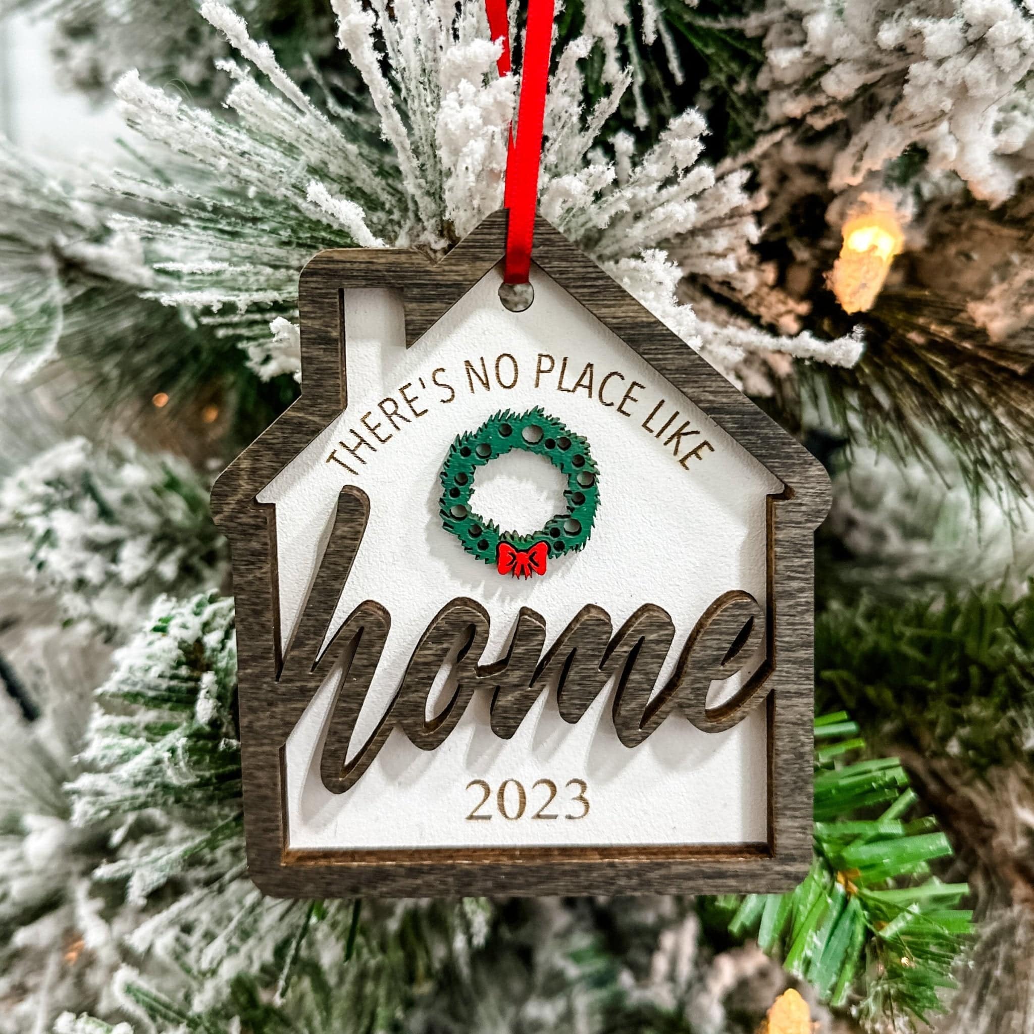 There's No Place Like Home 3D Wood Ornament - Sticks & Doodles