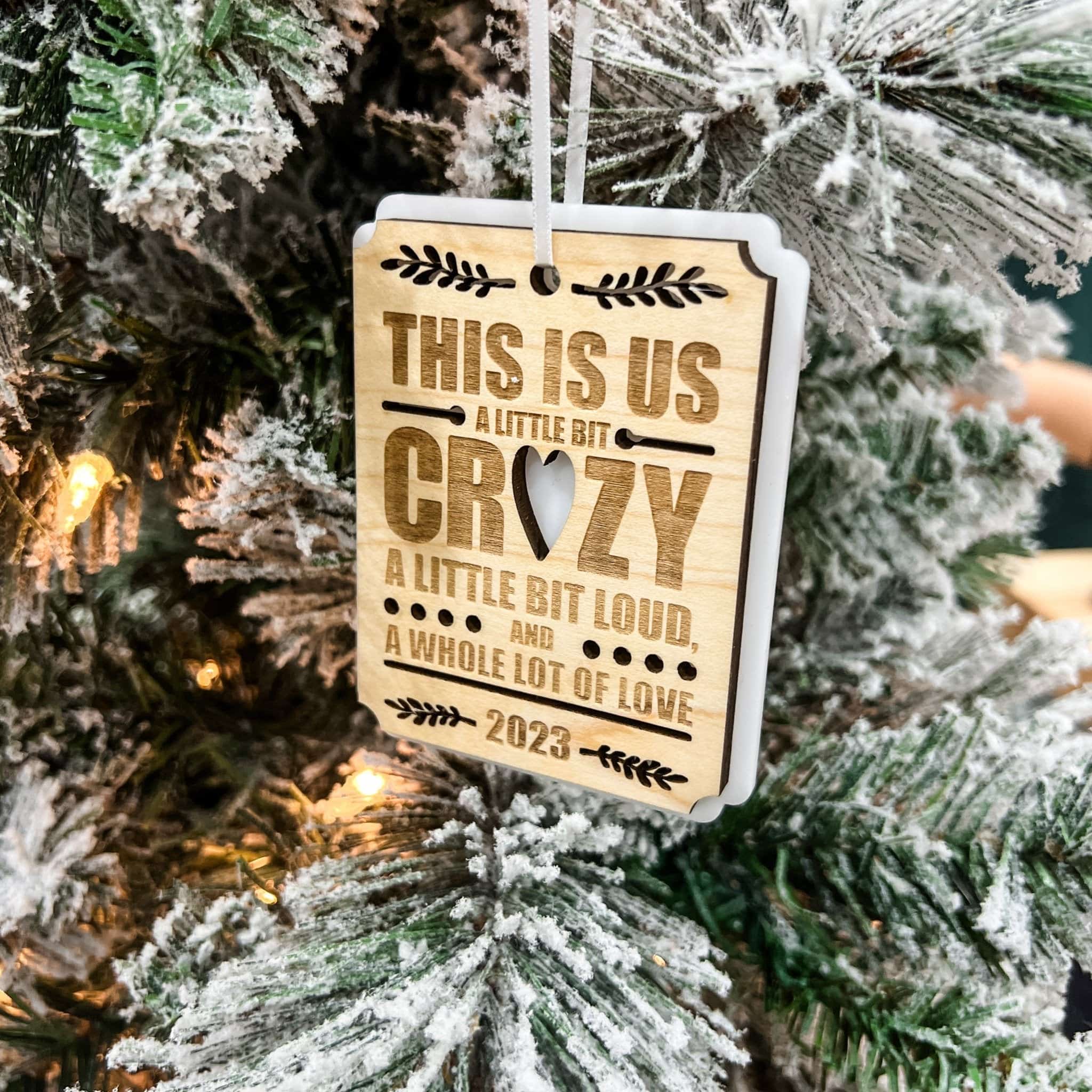 This Is Us 3D Wood & Acrylic Ornament - Sticks & Doodles