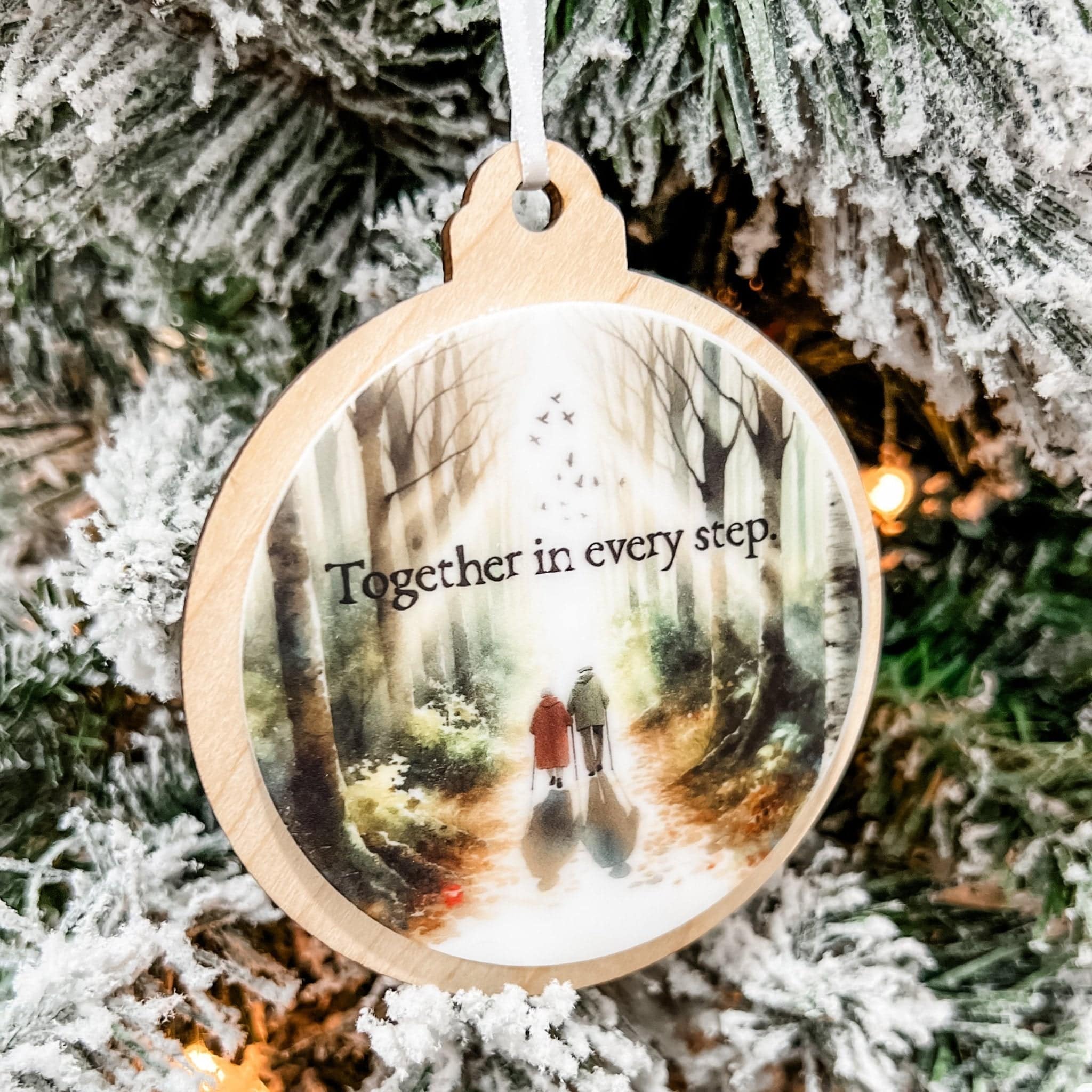 Together In Every Step 3D Wood & Acrylic Ornament - Sticks & Doodles