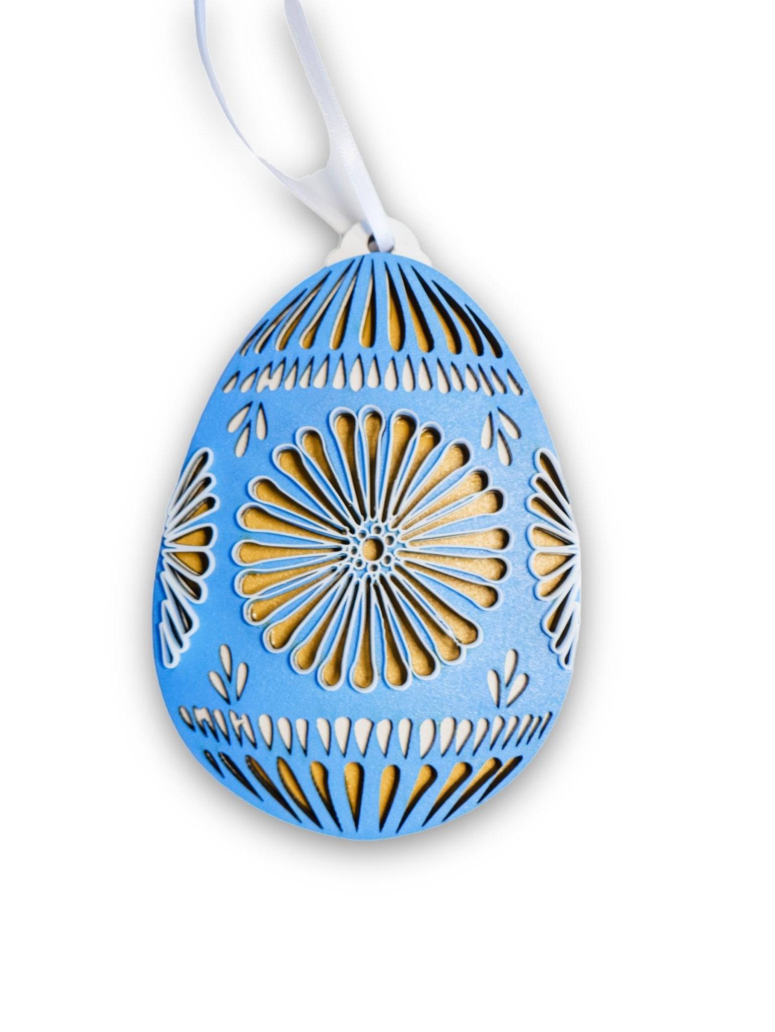 Ukrainian Easter Egg Wood & Acrylic Ornament - Sticks & Doodles