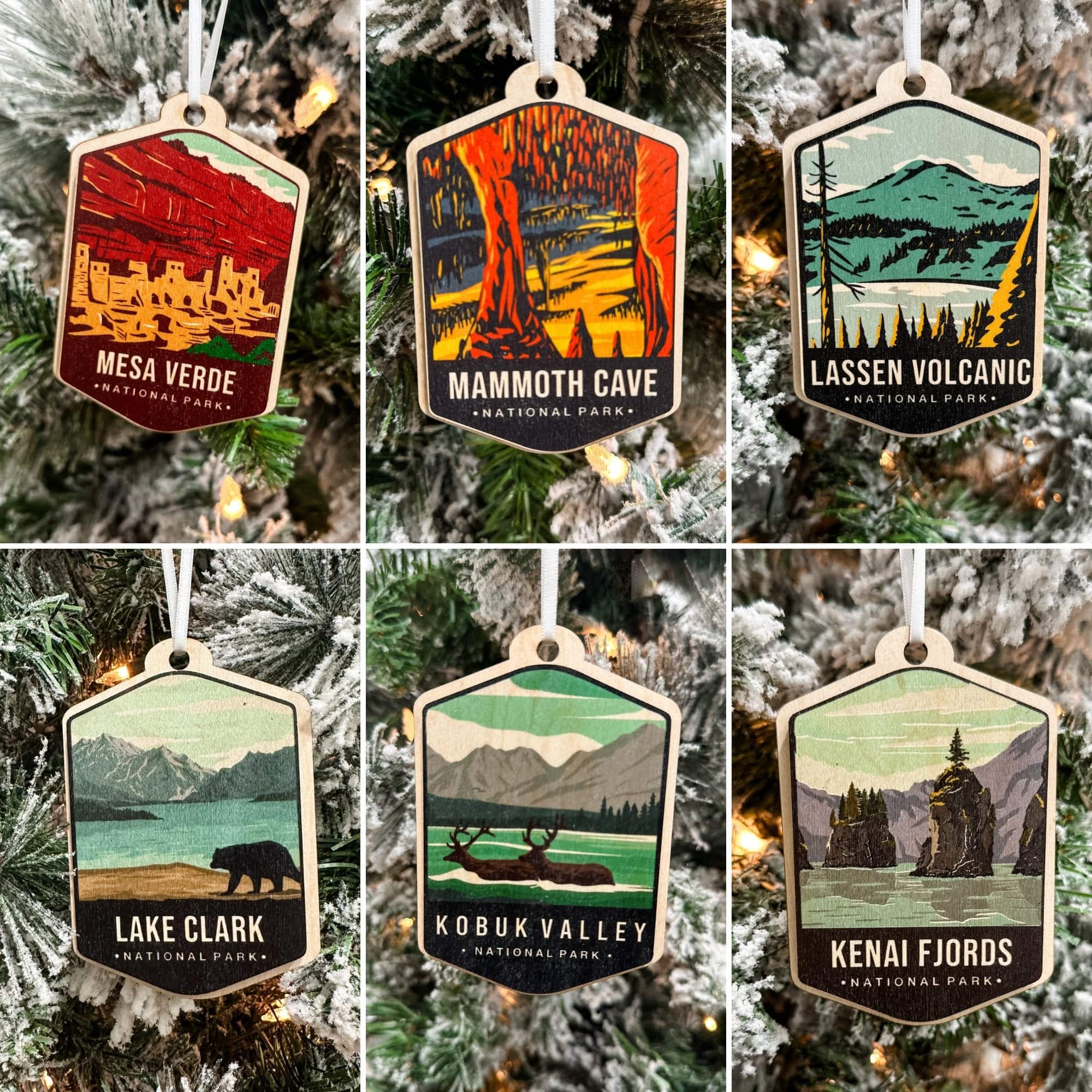 US National Parks Watercolour 3D Wood Ornaments **Choose from 63!** - Sticks & Doodles