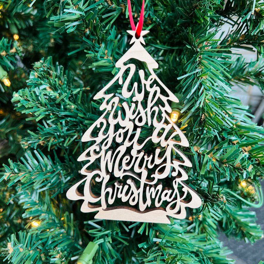 We Wish You a Merry Christmas Ornament - Sticks & Doodles
