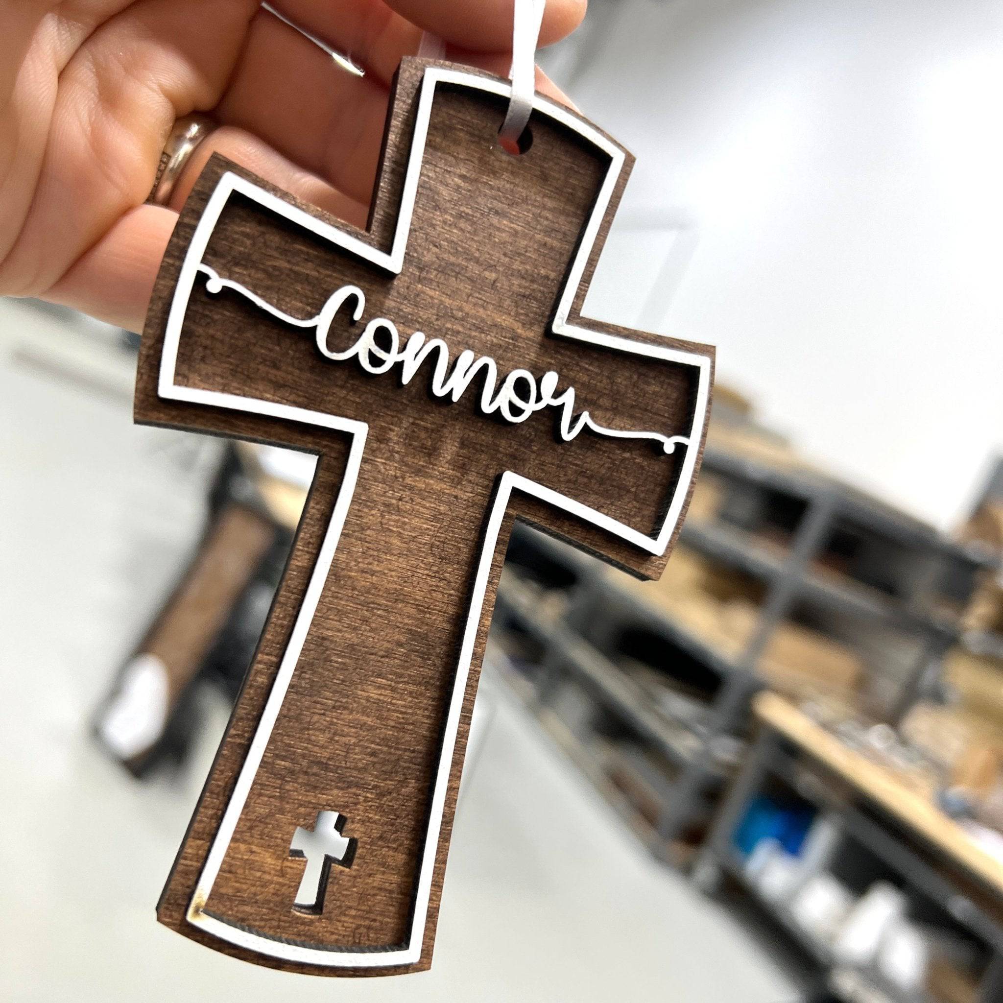 Personalized hot sale cross keychain