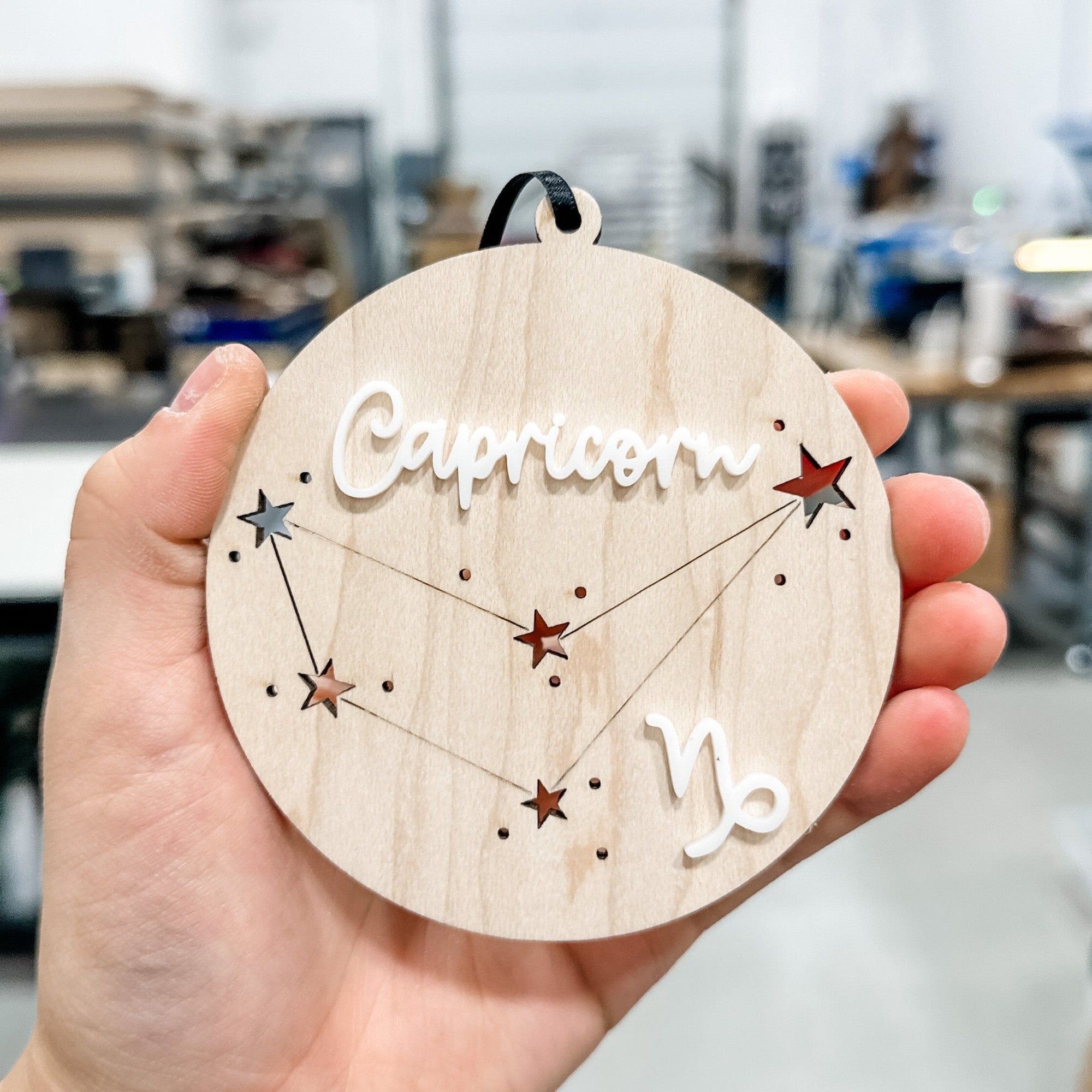 Zodiac Constellation 3D Wood & Acrylic Ornament - Sticks & Doodles